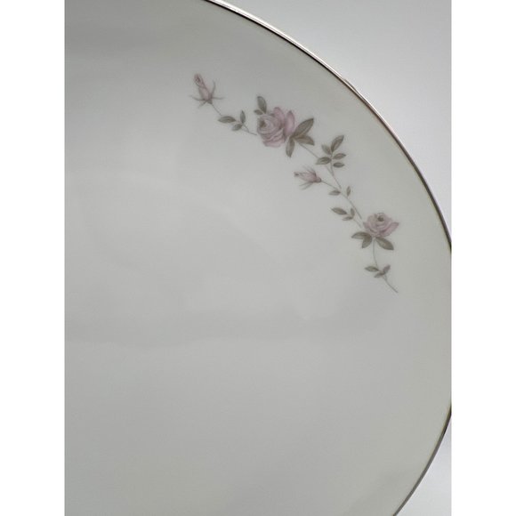 Noritake China Bellemead Dinner Plate 10.5" 6314 Japan White Platinum Trim 1960s - Picture 3 of 4
